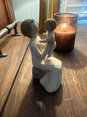 Willow Tree Grandmother and Child Sculpture - White, Tan, Brown